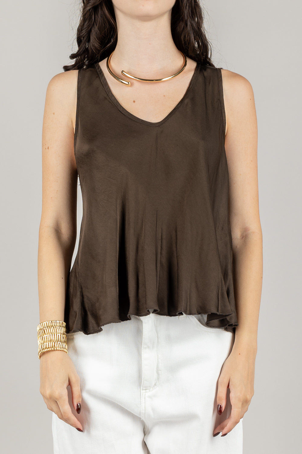 TENSIONE IN - C914T05Q - TOP SATIN SCOLLO V SCHIENA