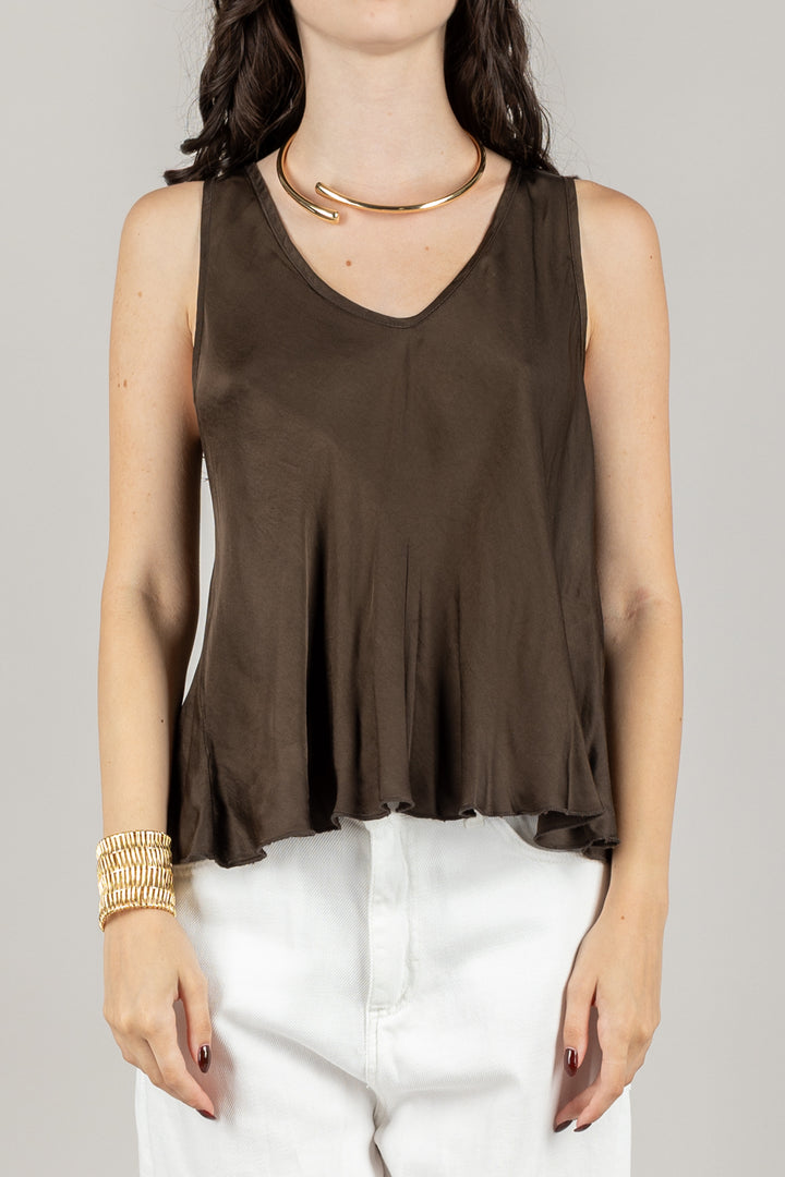 TENSIONE IN - C914T05Q - TOP SATIN SCOLLO V SCHIENA