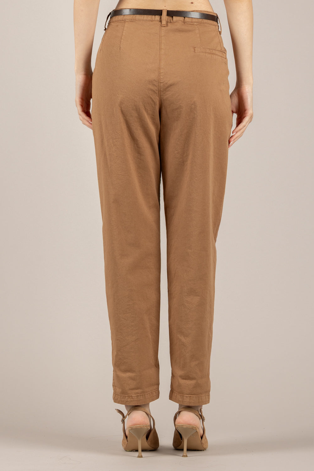 DIXIE - P881A239 - PANTALONE A SIGARETTA CON CINTA CAMEL