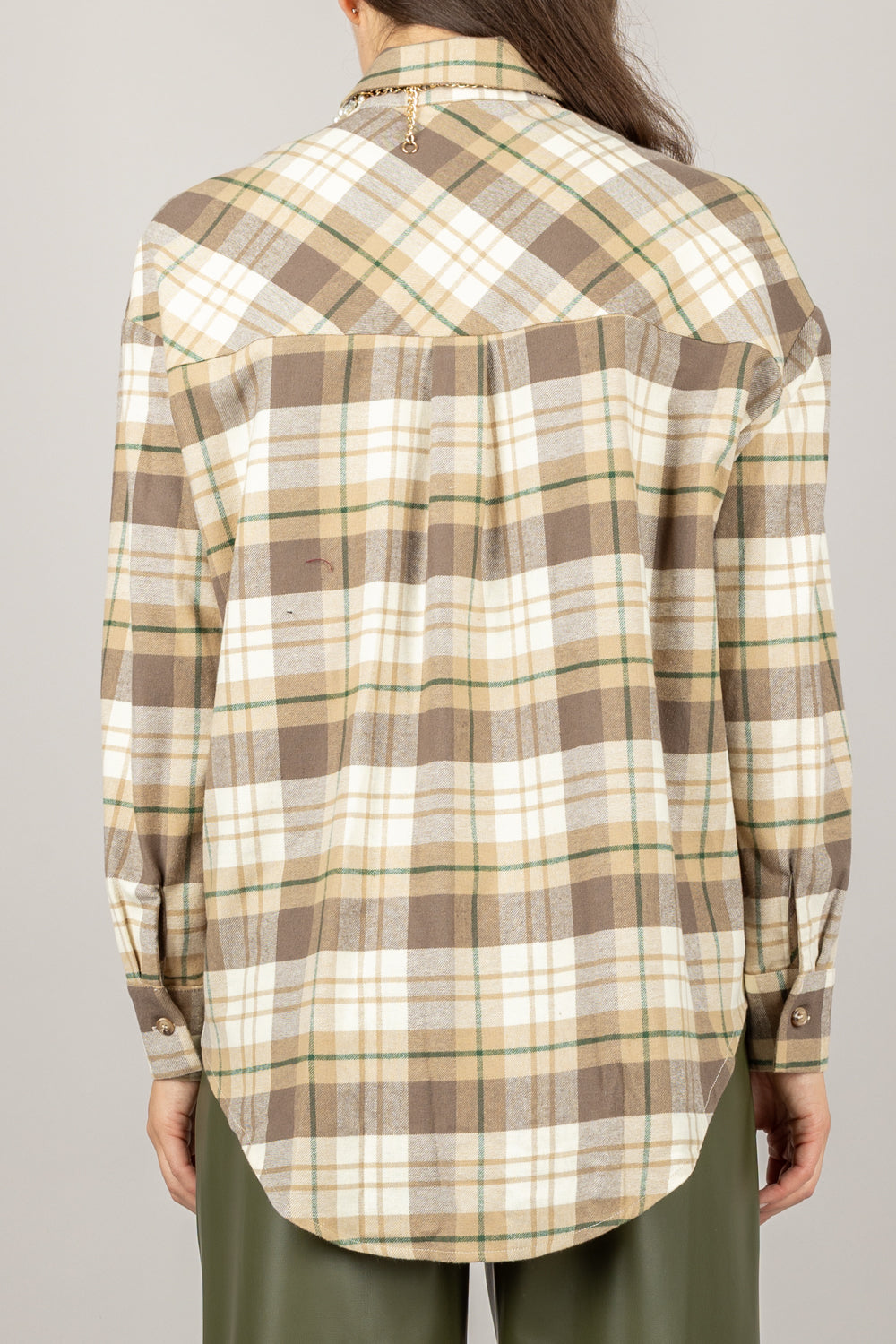 TENSIONE IN - 26C1181 - CAMICIA CHECK FLANELLA CON COLLANA