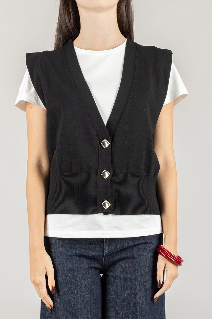 KONTATTO - 3M0945C - GILET CON BOTTONI ORO