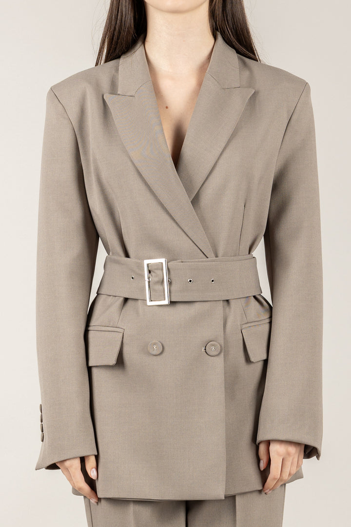 VICOLO - TF2043 - GIACCA DOPPIO PETTO CON CINTURA