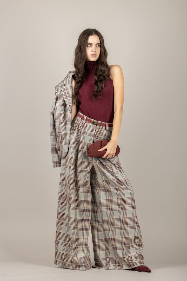 VICOLO - 77103F - CANOTTA COLLO ALTO A COSTINE