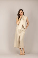 VICOLO - TAB2176 - GILET CHIUSURA DUE BOTTONI BURRO