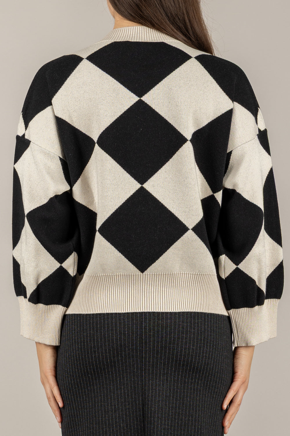 VICOLO - 22229F - MAGLIA CON ROMBI GIROCOLLO