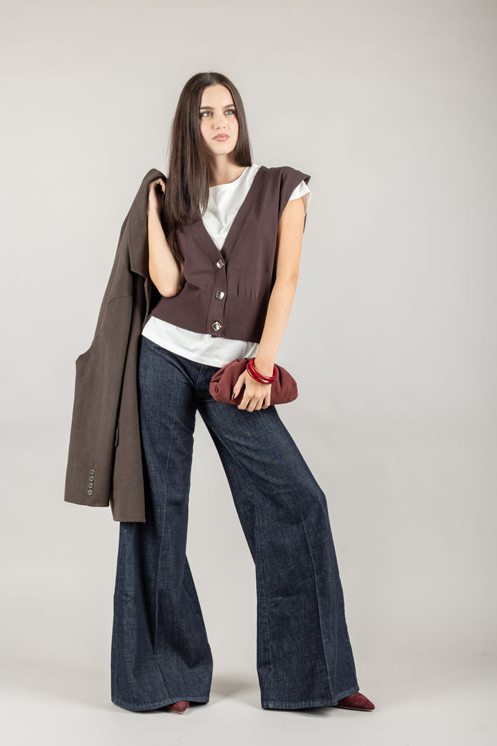KONTATTO - 3M0945C - GILET CON BOTTONI ORO