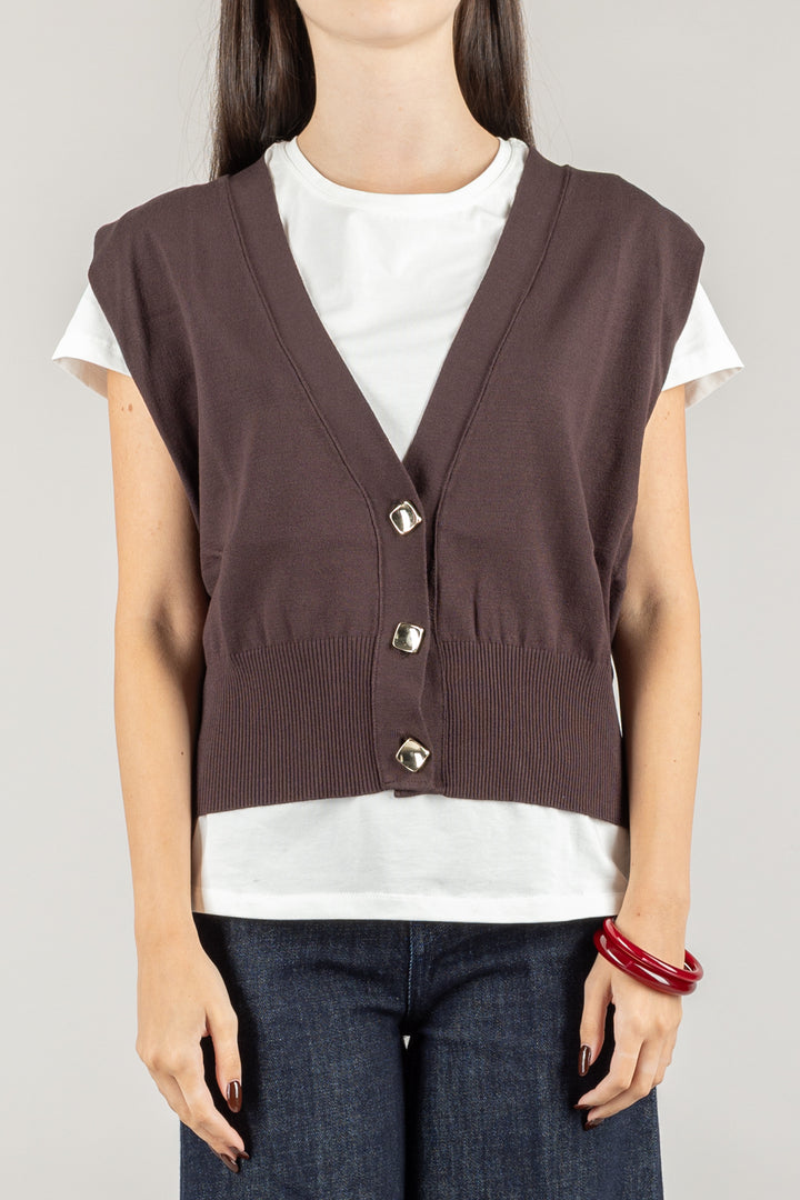 KONTATTO - 3M0945C - GILET CON BOTTONI ORO