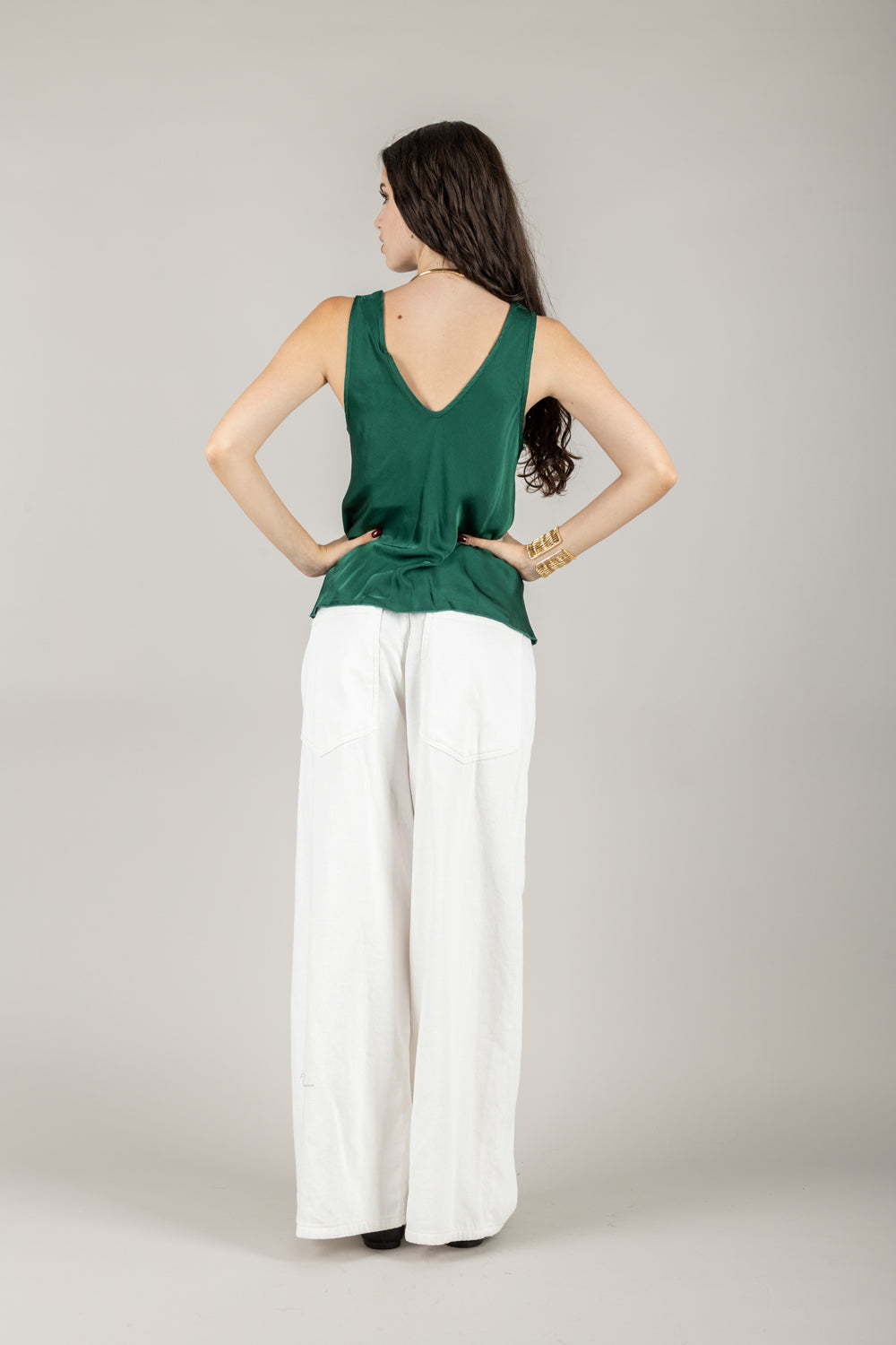 TENSIONE IN - C914T05Q - TOP SATIN SCOLLO V SCHIENA