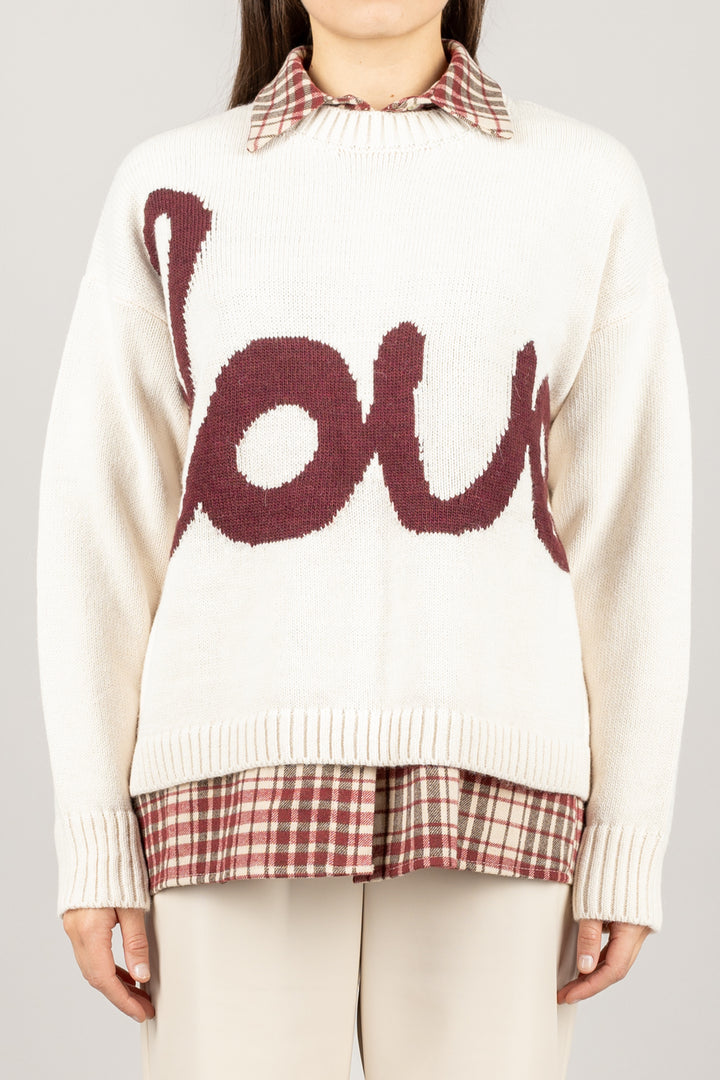 TENSIONE IN - W5HMJ70A400 - MAGLIA CON SCRITTO LOVE