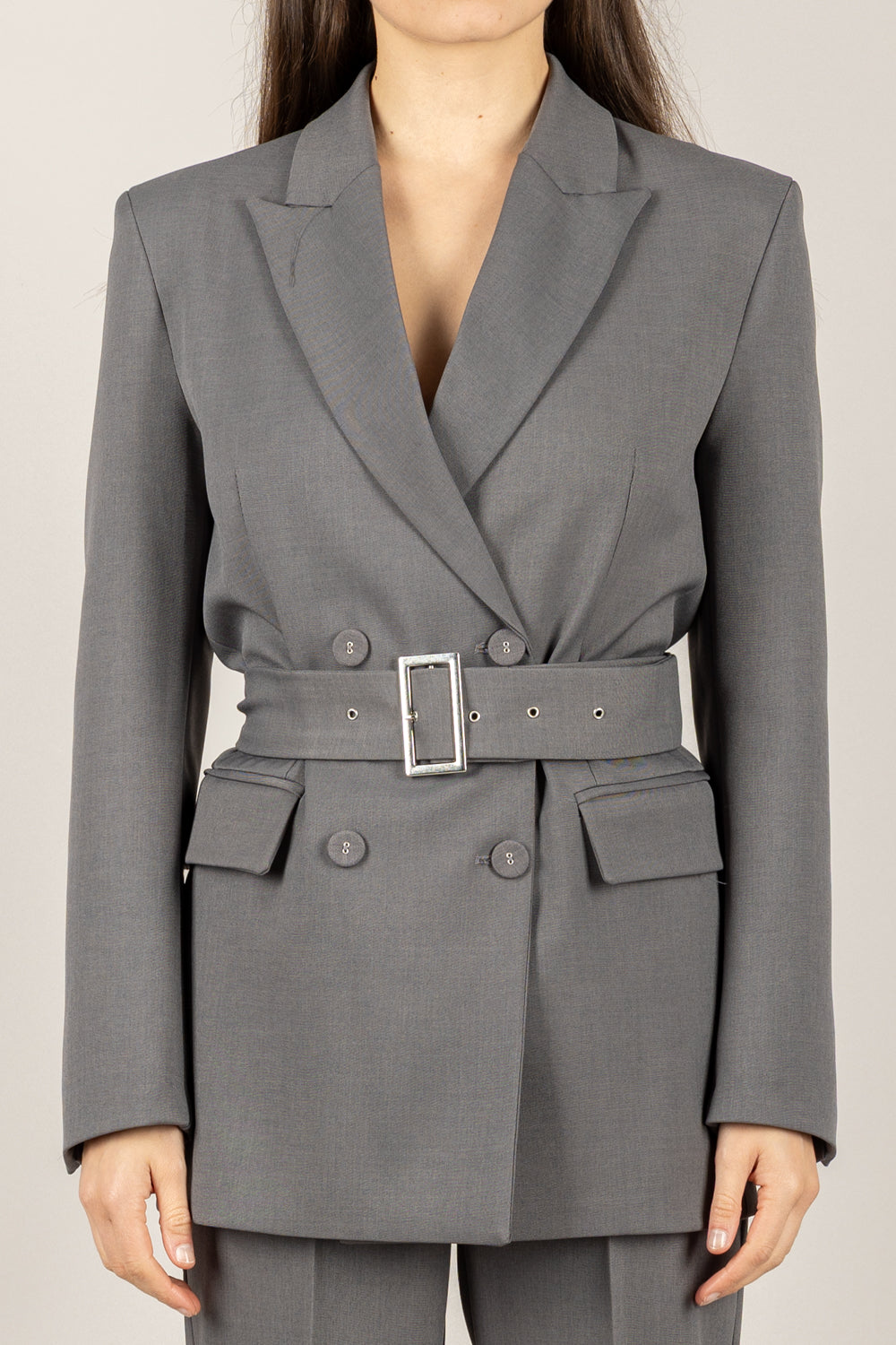 VICOLO - TF2043 - GIACCA DOPPIO PETTO CON CINTURA