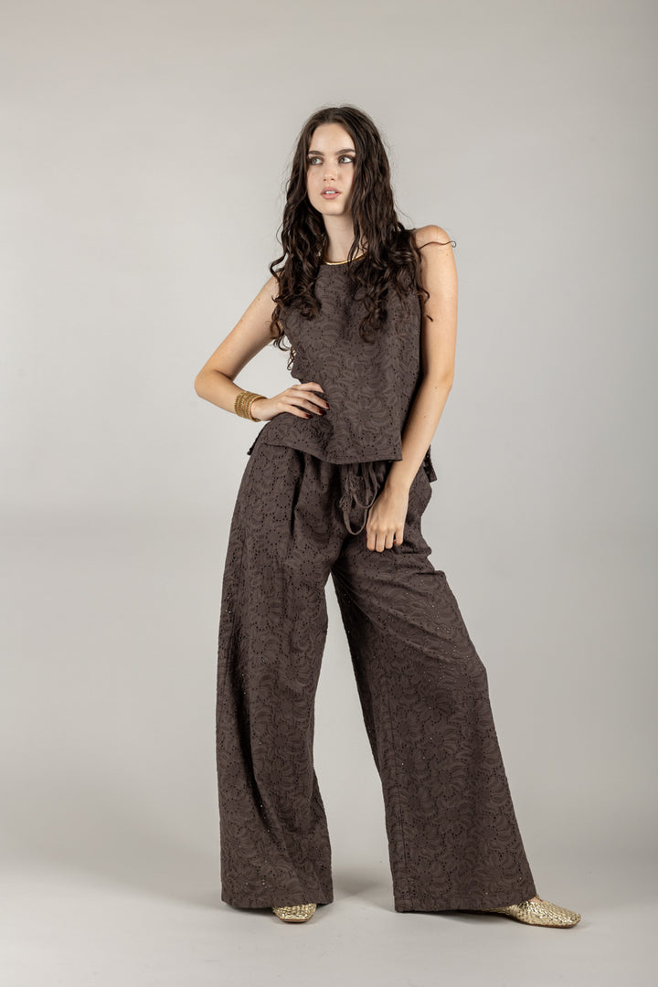 TENSIONE IN - S25PI73 - PANTALONE FANTASIA FIORE