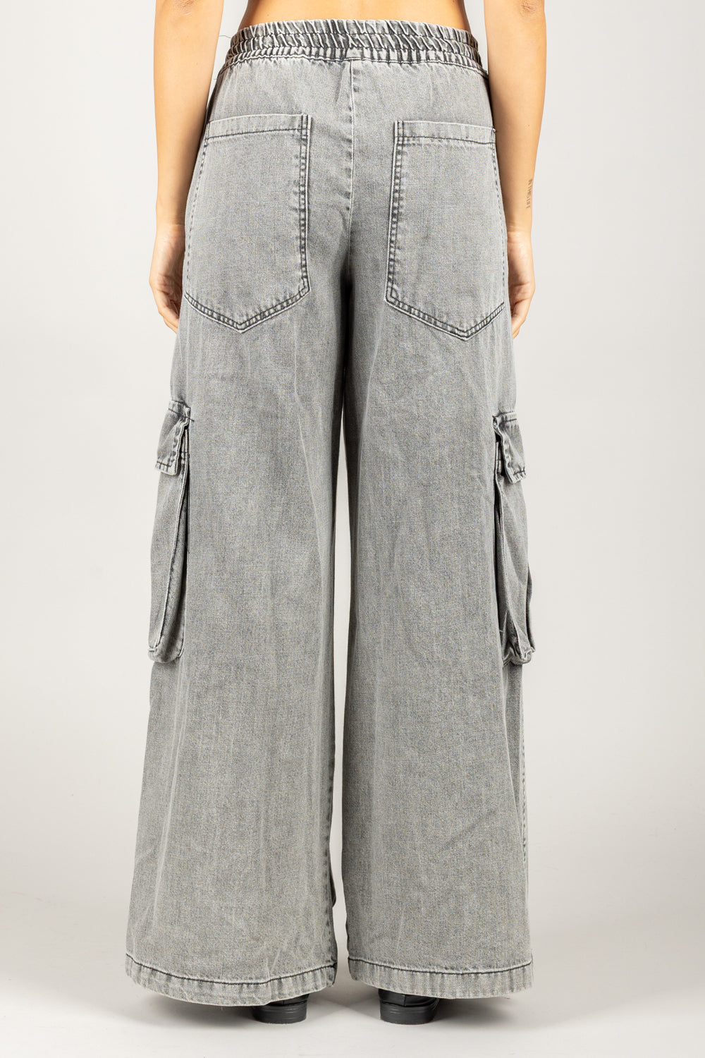 TENSIONE IN - W25P464 - PANTALONE CARGO CON COULISSE