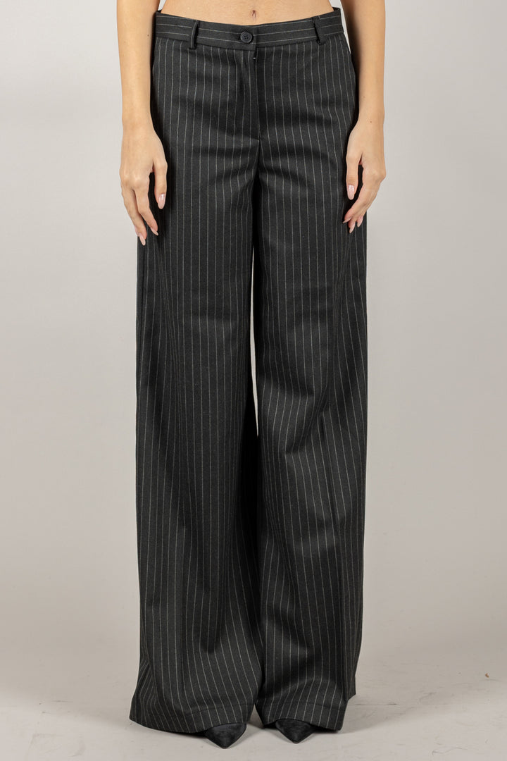 VICOLO - TF1708 - PANTALONE GESSATO A PALAZZO