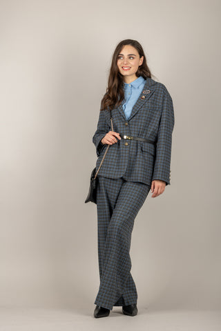 TENSIONE IN - 26P1344 - PANTALONE VICHY GAMBA DRITTA