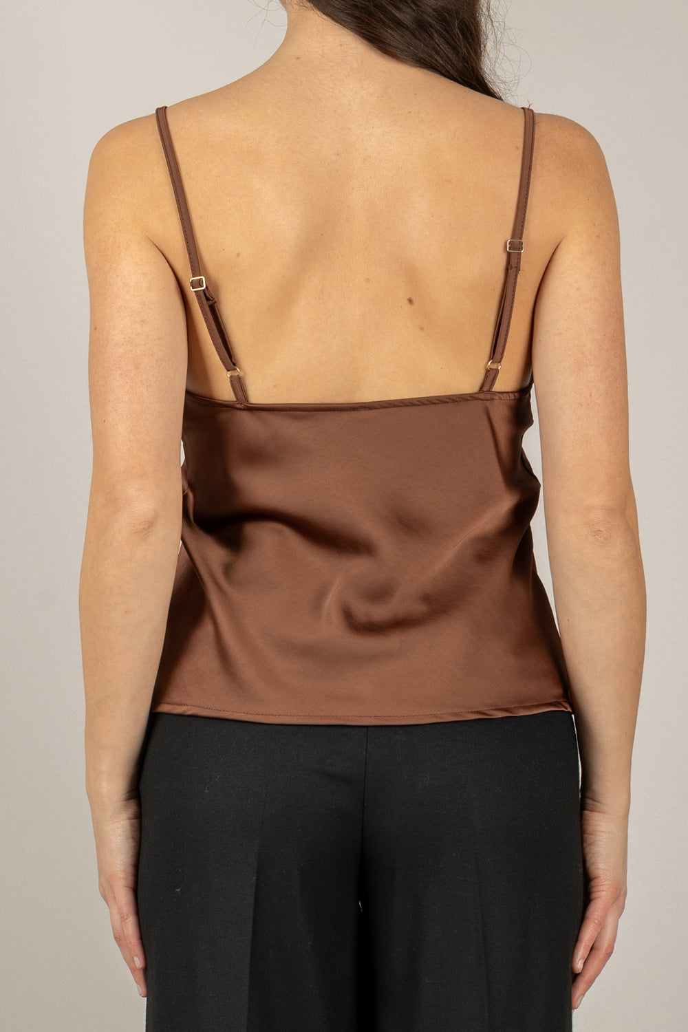 TENSIONE IN - 37634 - TOP SATIN CON PIZZO