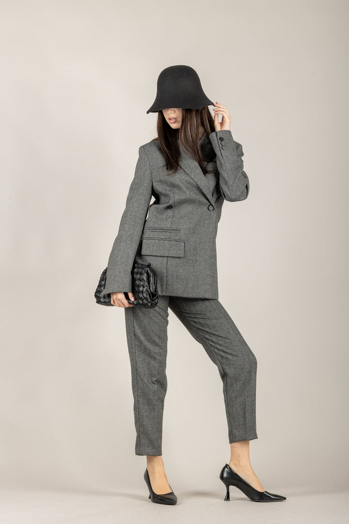 VICOLO - TF2096 - PANTALONE A SIGARETTA SPIGATO