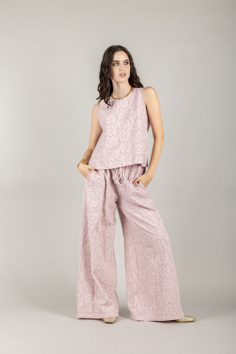TENSIONE IN - S25PI73 - PANTALONE FANTASIA FIORE