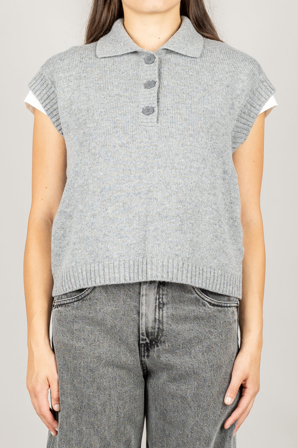VICOLO - 77214F - GILET POLO TRE BOTTONI