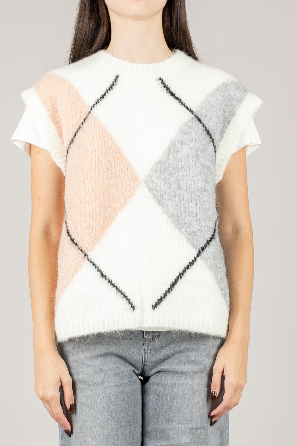 VICOLO - 33050F - MAGLIA FANTASIA GEOMETRICA