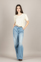 VICOLO - 7AB7040 - MAGLIA CON BORCHIE BURRO