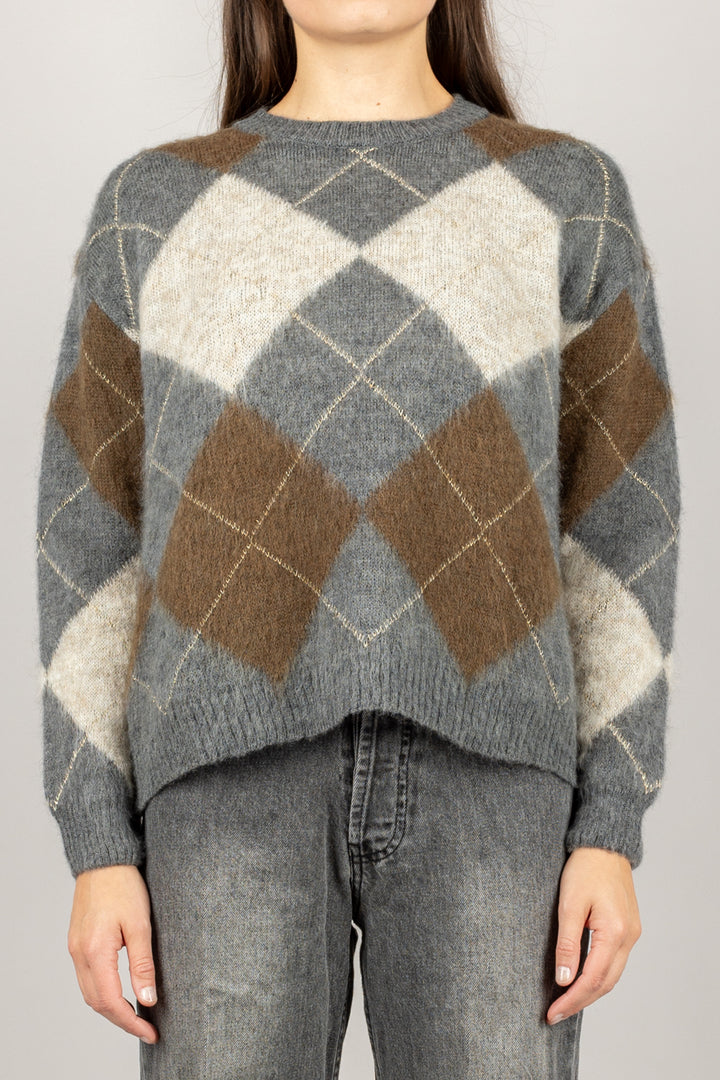 TENSIONE IN - D80998 - MAGLIA ROMBI FILO LUREX