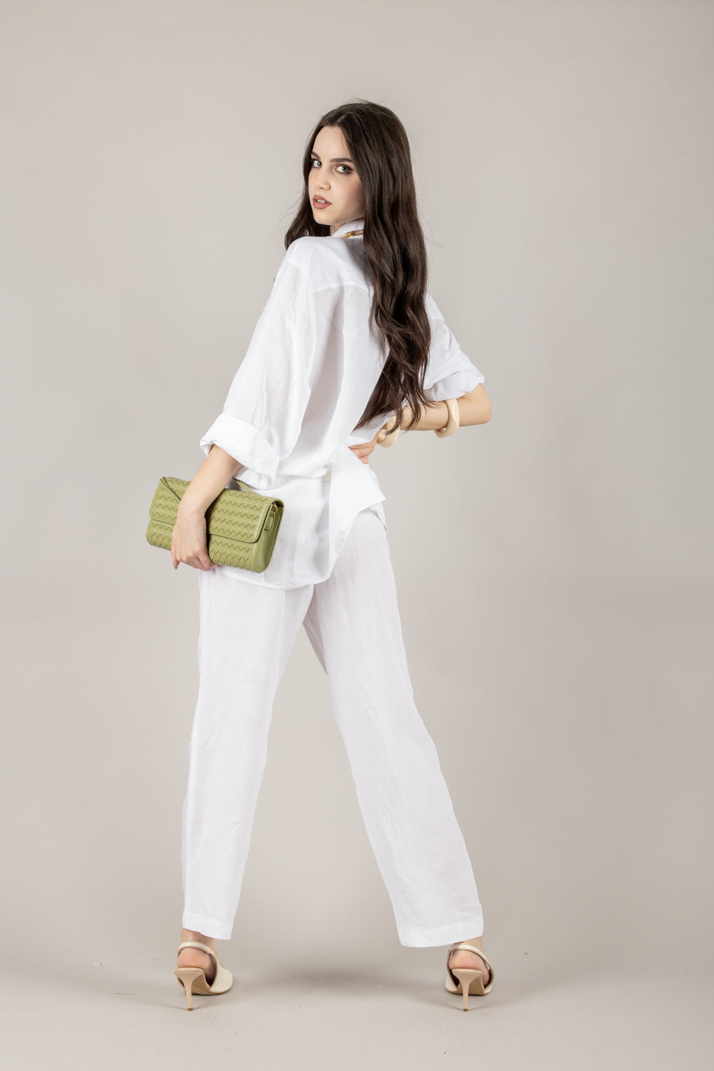 TENSIONE IN - 25P7659 - PANTALONE GAMBA DRITTA CON COULISSE E TASCHE