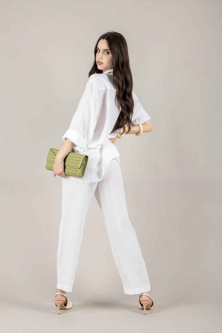 TENSIONE IN - 25P7659 - PANTALONE GAMBA DRITTA CON COULISSE E TASCHE