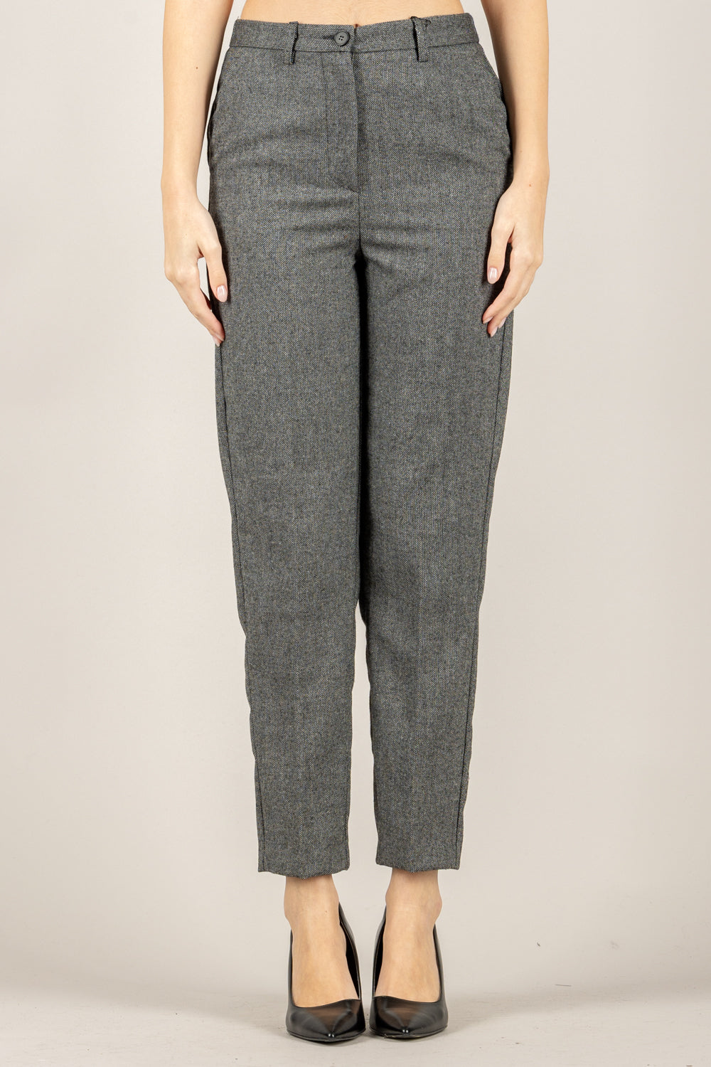 VICOLO - TF2096 - PANTALONE A SIGARETTA SPIGATO