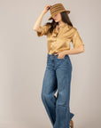 TENSIONE IN - 26222V39-PE26 - T-SHIRT SERAFINO IN SATIN DESERTO