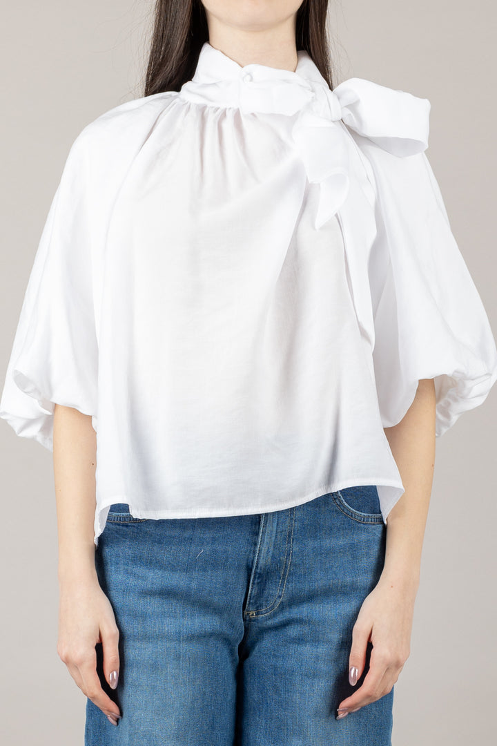 HAVEONE - CMA-N185 - BLUSA REGLAN CON FIOCCO E MANICA A PALLONCINO