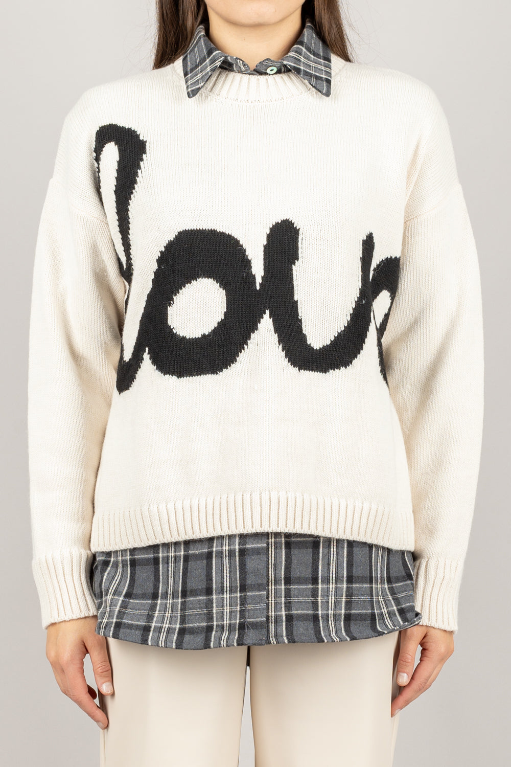 TENSIONE IN - W5HMJ70A400 - MAGLIA CON SCRITTO LOVE