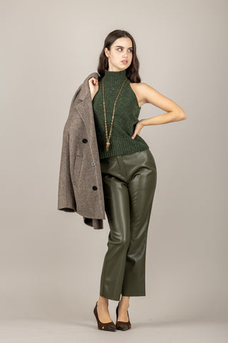 DIXIE - M223Y220 - CANOTTA IN LANA COLLO ALTO SMANICATA