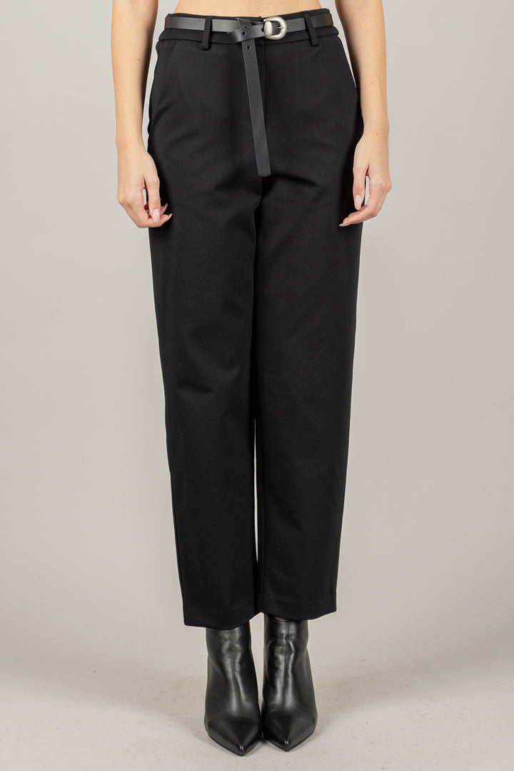 TENSIONE IN - 26P1202 - PANTALONE CARROT IN PUNTO MILANO CON CINTA