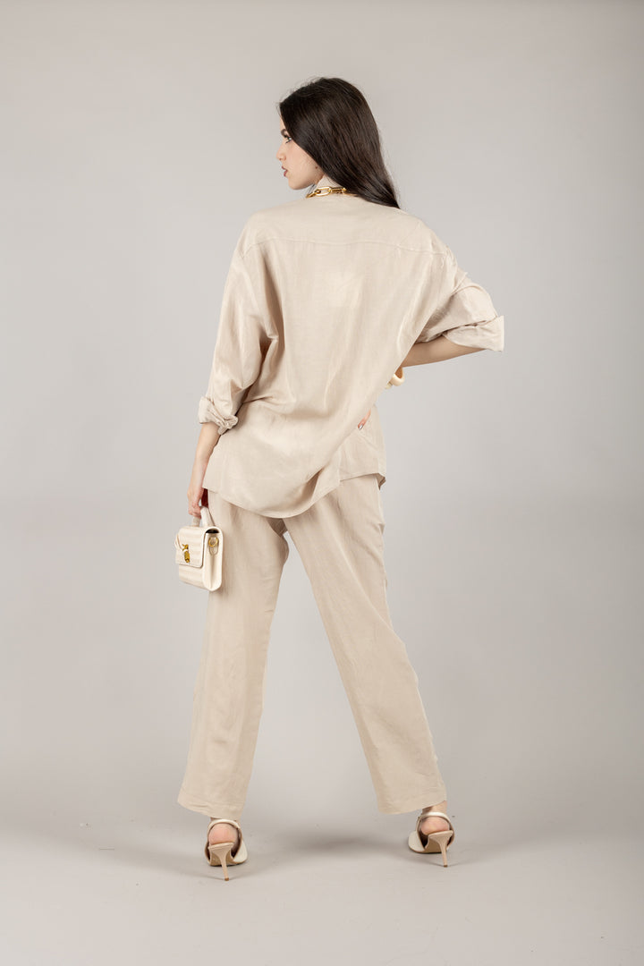 TENSIONE IN - 25P7659 - PANTALONE GAMBA DRITTA CON COULISSE E TASCHE