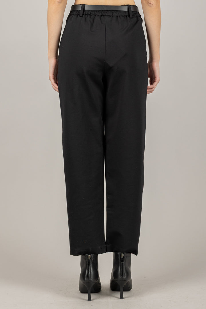 TENSIONE IN - 26P1202 - PANTALONE CARROT IN PUNTO MILANO CON CINTA