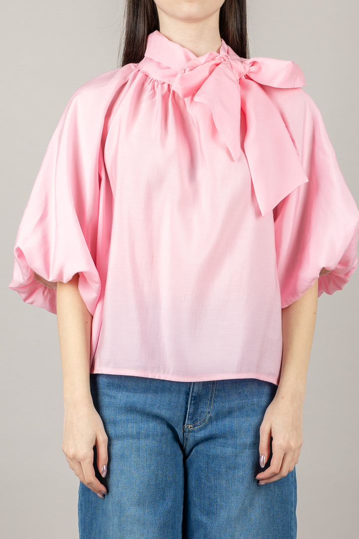 HAVEONE - CMA-N185 - BLUSA REGLAN CON FIOCCO E MANICA A PALLONCINO