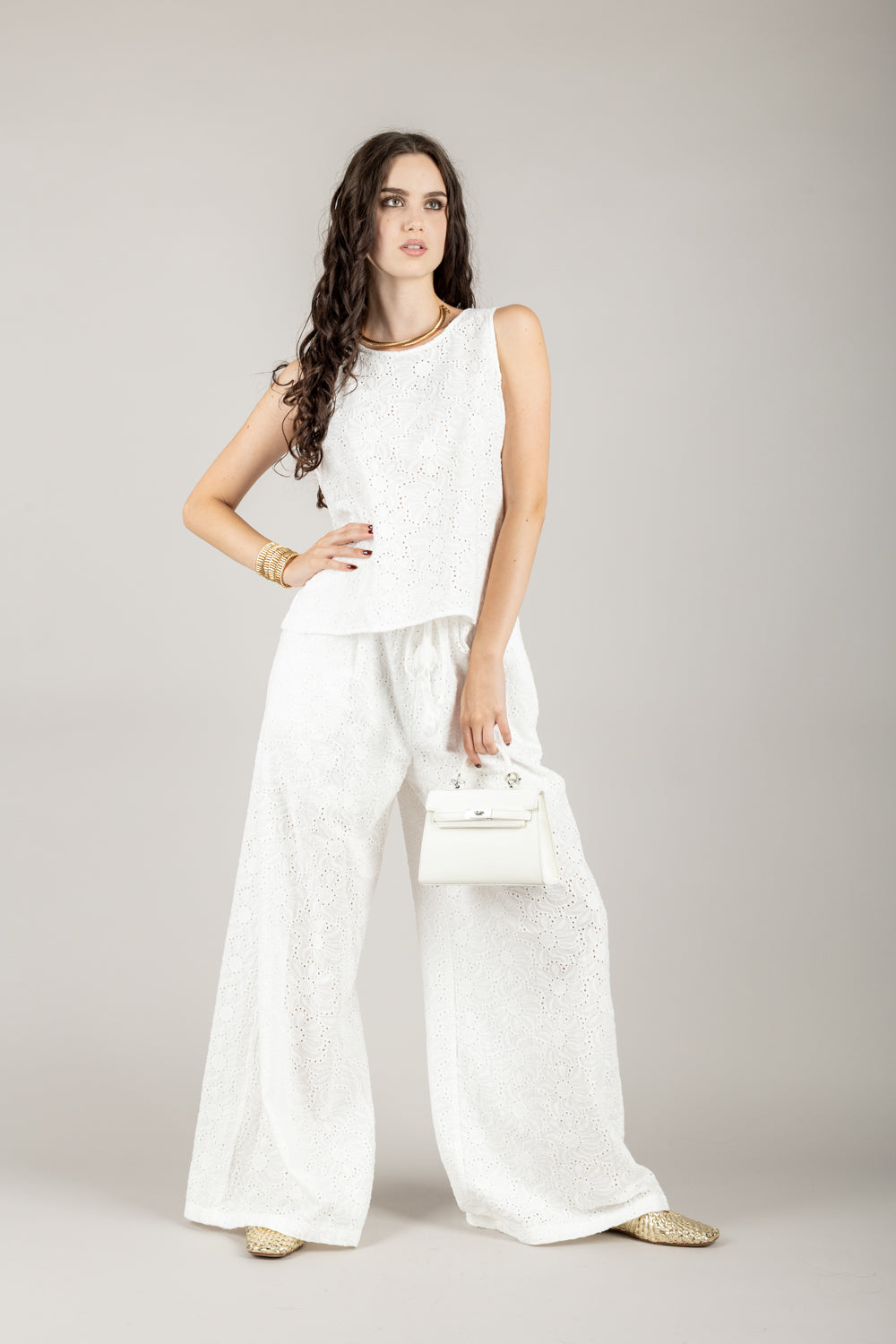 TENSIONE IN - S25PI73 - PANTALONE FANTASIA FIORE