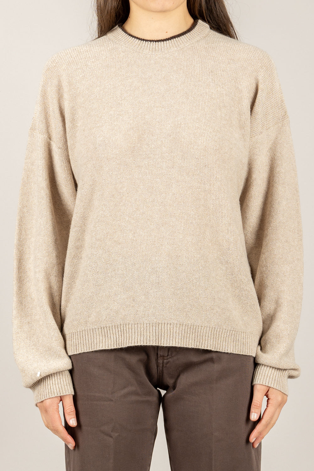 VICOLO - 77345F - MAGLIA GIROCOLLO CONTRASTO