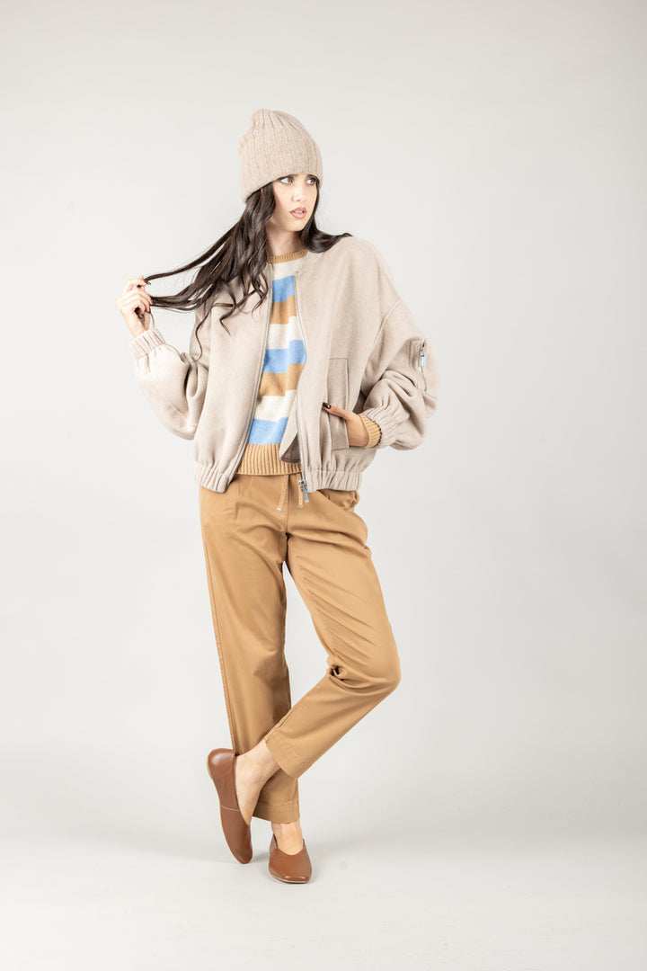 VICOLO - TF0076 - BOMBER HAND MADE CON ARRICCIATURA