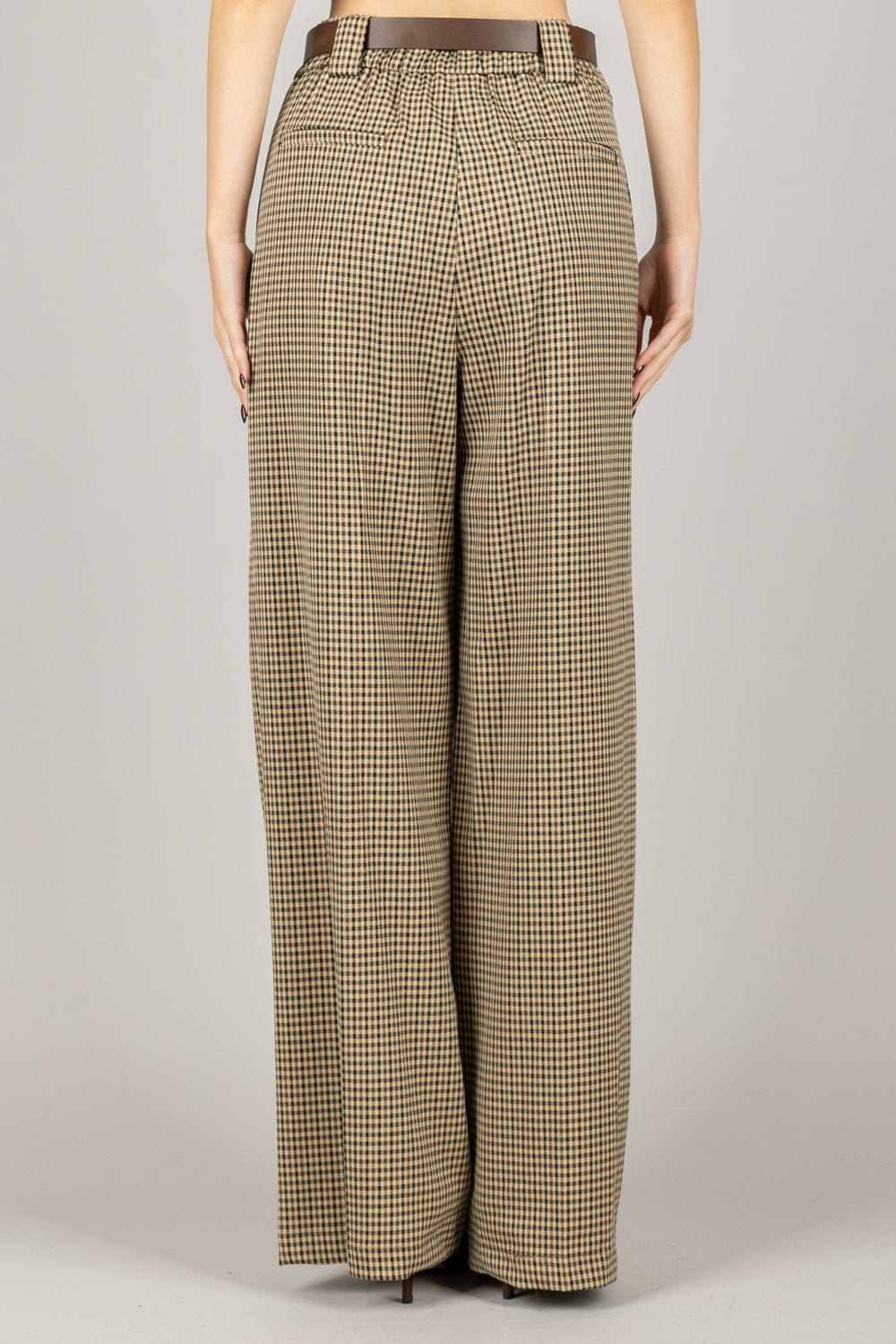 TENSIONE IN - 26P890 - PANTALONE CHECK CON CINTA