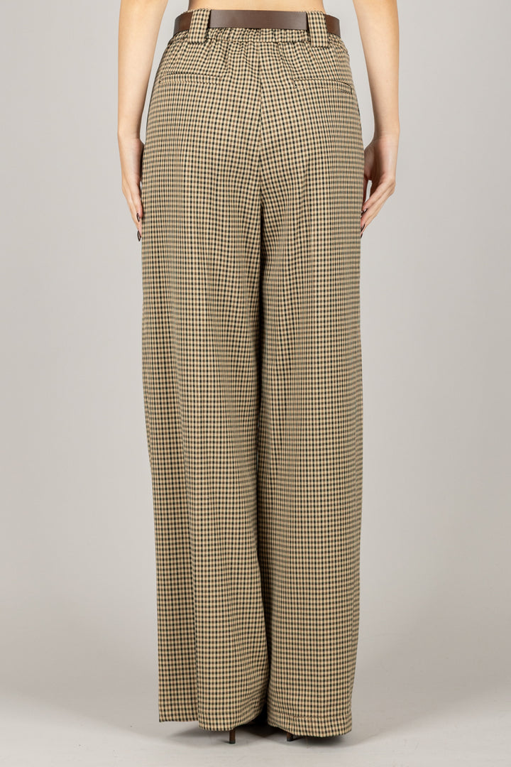 TENSIONE IN - 26P890 - PANTALONE CHECK CON CINTA