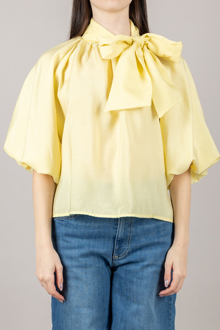 HAVEONE - CMA-N185 - BLUSA REGLAN CON FIOCCO E MANICA A PALLONCINO
