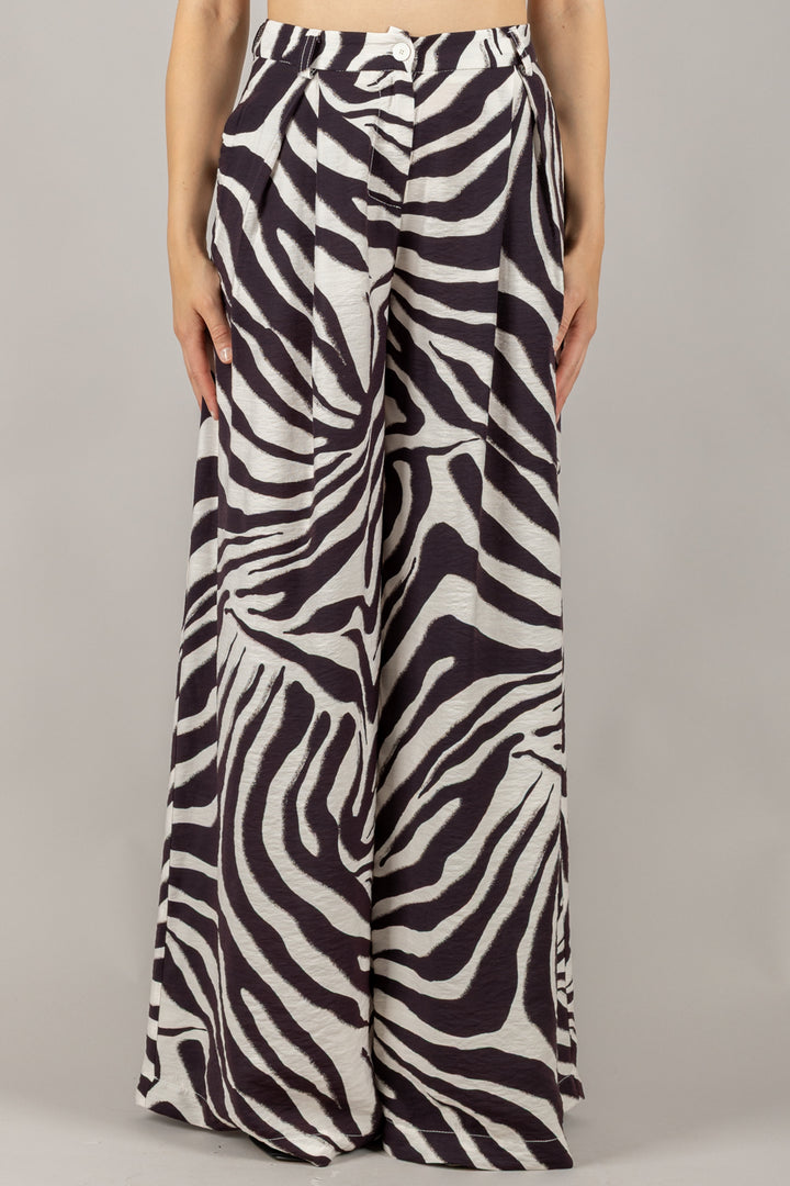 IMPERIAL - P5Y2JXV - PANTALONE PALAZZO ANIMALIER