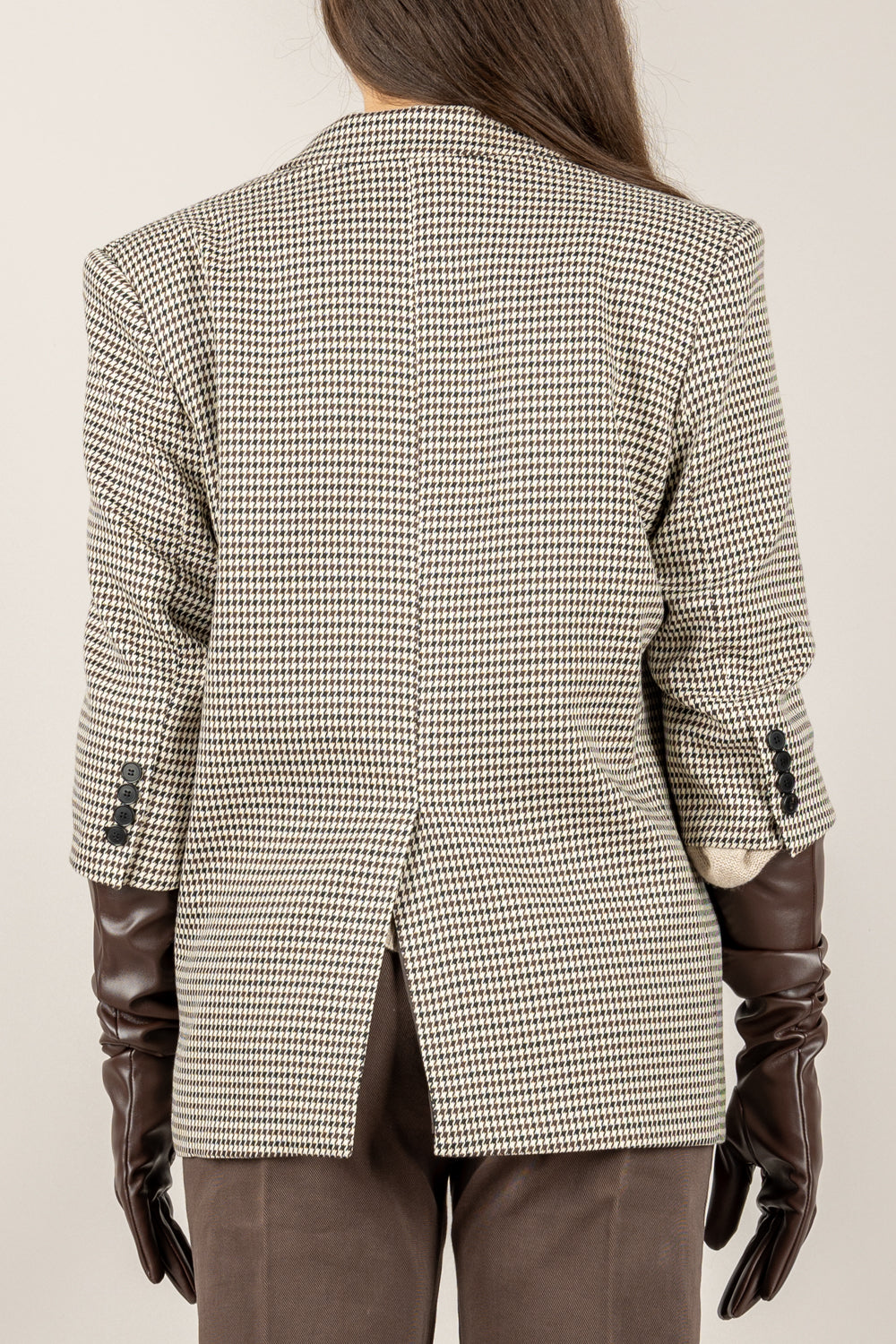 VICOLO - TF2107 - GIACCA PIED DE POULE CON GUANTI