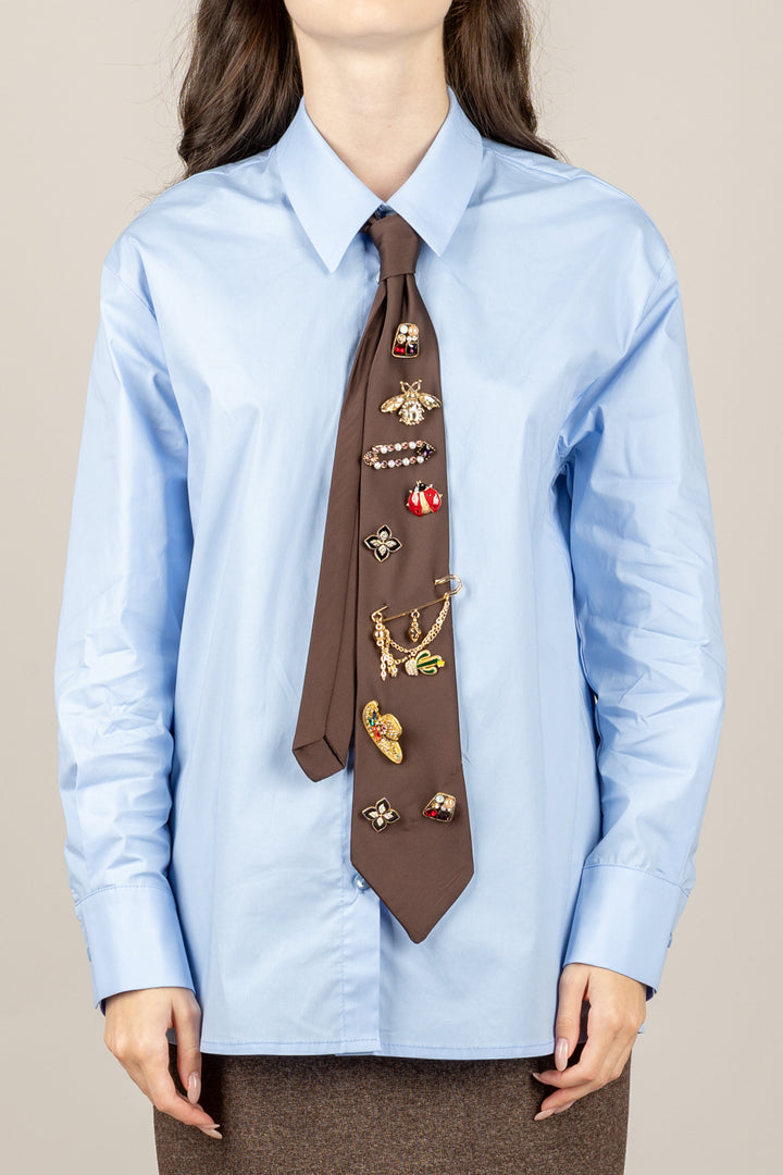 TENSIONE IN - 26C1360 - CAMICIA CON CRAVATTA E SPILLE