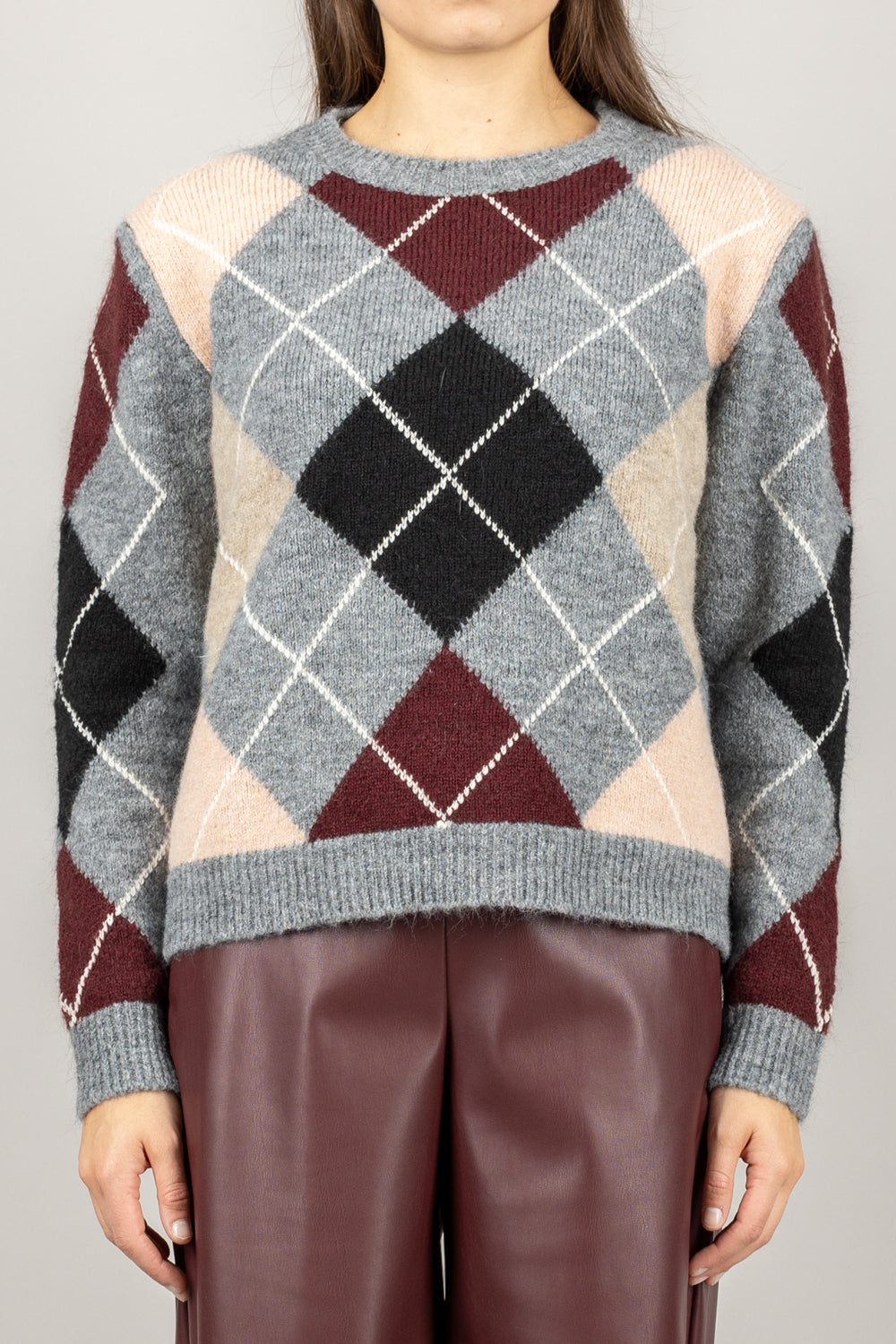 VICOLO - 55188F - MAGLIA MOHAIR ROMBI