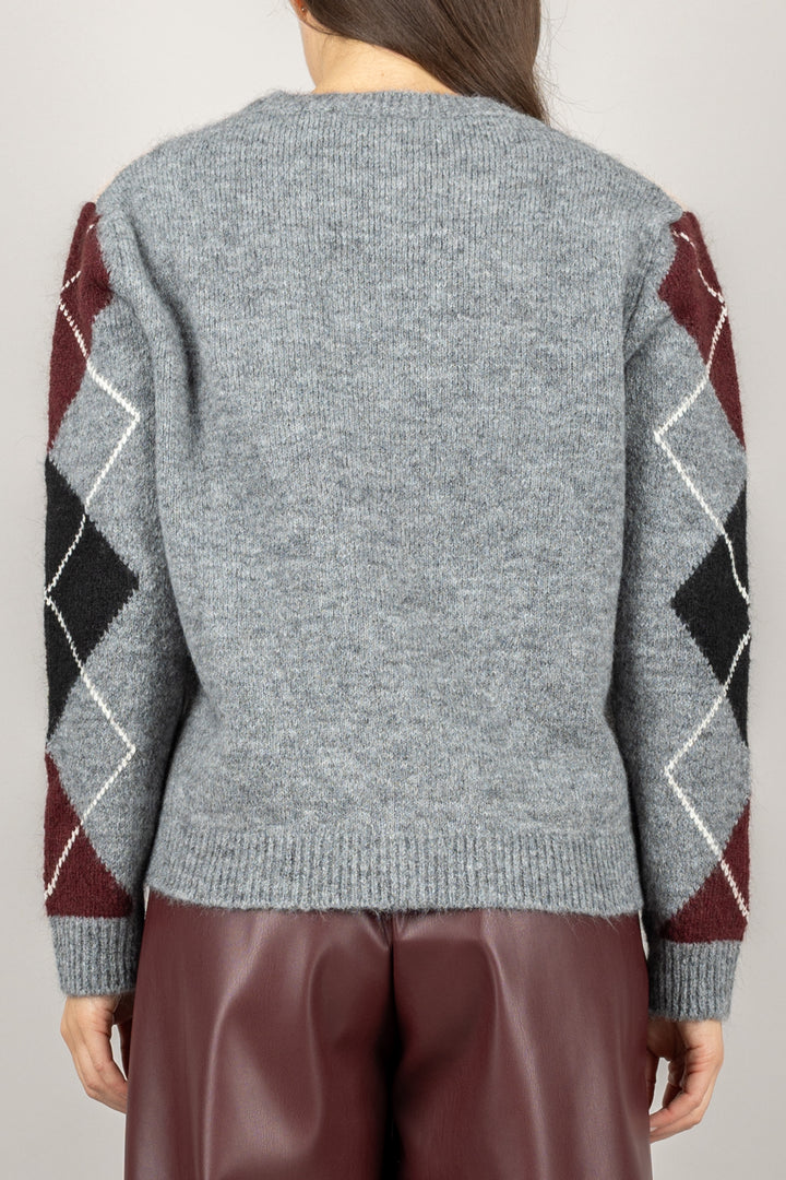 VICOLO - 55188F - MAGLIA MOHAIR ROMBI