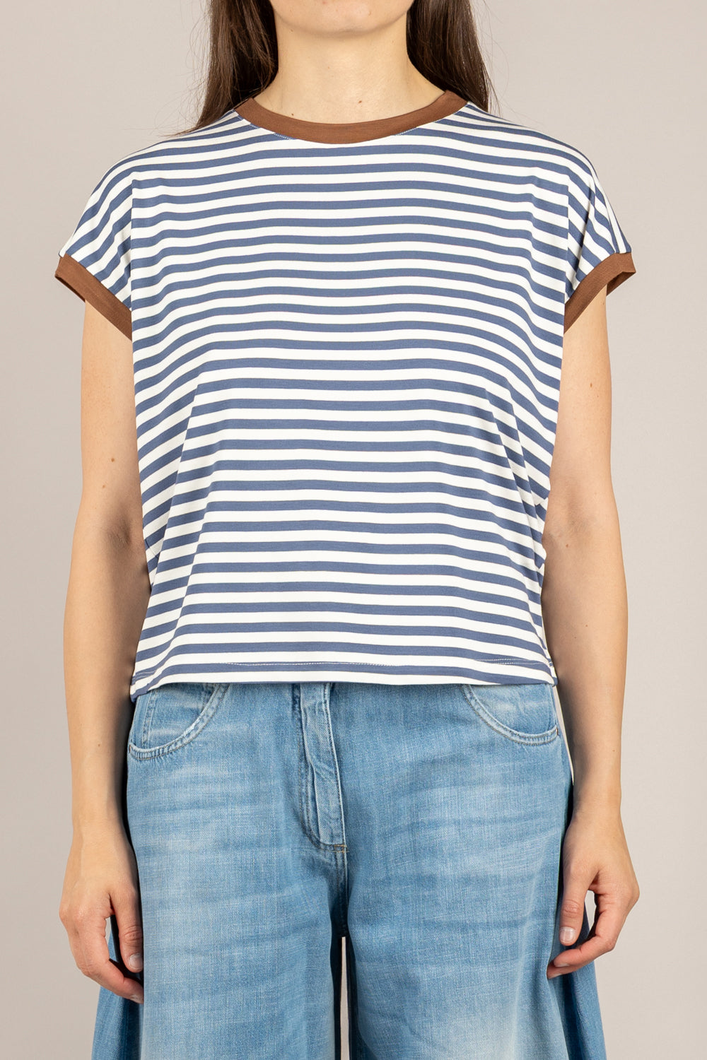 DIXIE - T262A153 - T-SHIRT A RIGHE DENIM