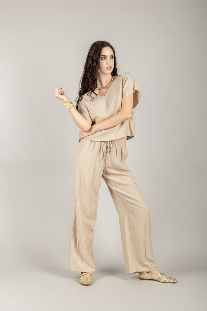 TENSIONE IN - 25C7935 - BLUSA SCOLLO A V MANICA CORTA
