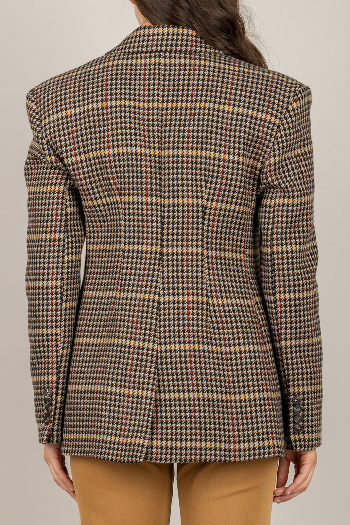 TENSIONE IN - W25J992 - GIACCA PRINCIPE DI GALLES DOPPIO PETTO CON SPILLA